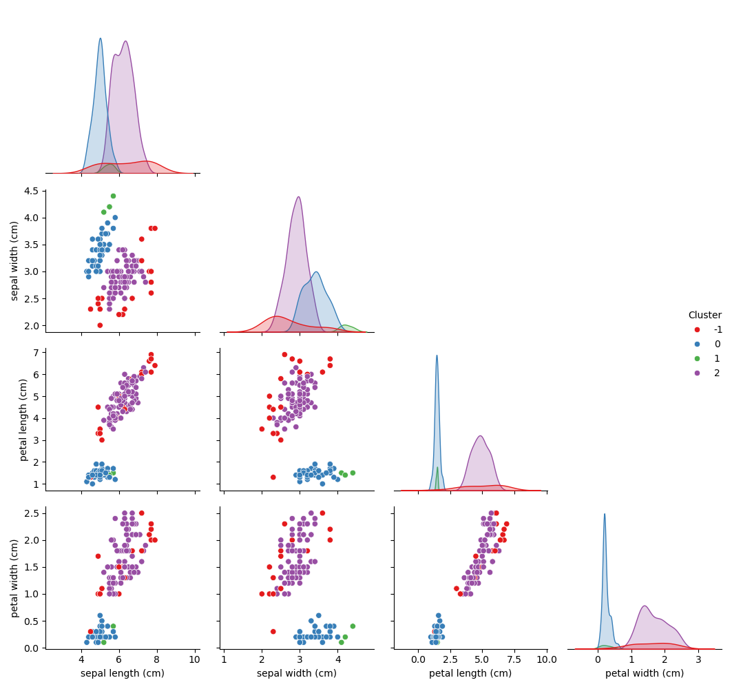 DBSCAN Clustering on Iris Dataset
